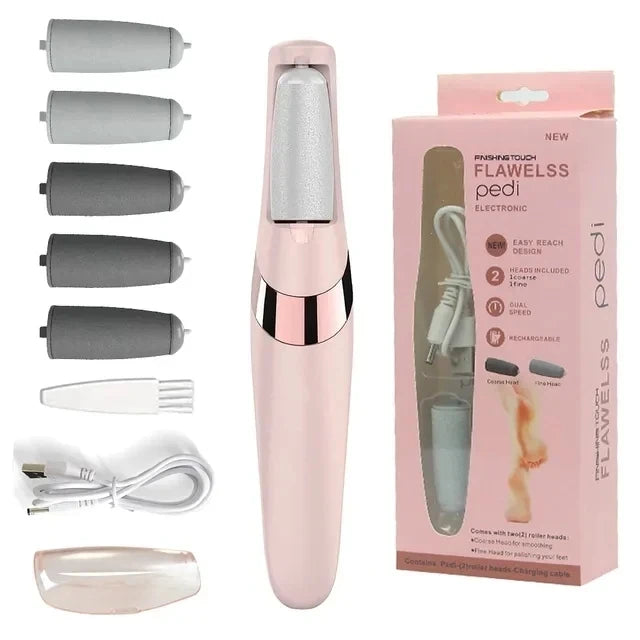Electric Foot File Grinder & Dry Callus Remover Pedicure Tool 2 Removable Roller