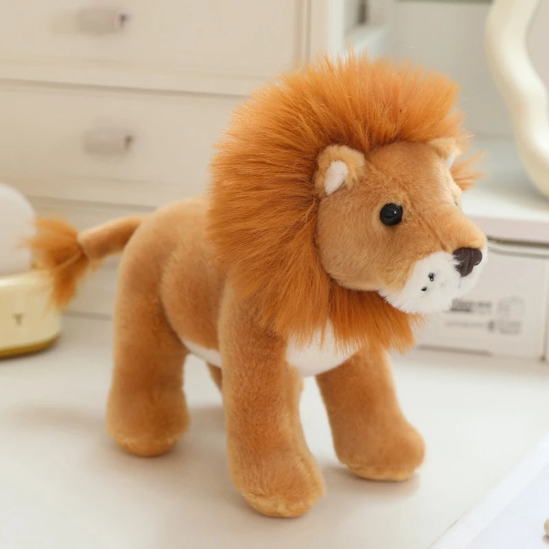 20cm Forest Standing Animals Plush Toy Cute Giraffe Lion Fox Tiger Birthday Gift Accompany Appease Dolls Christmas pre