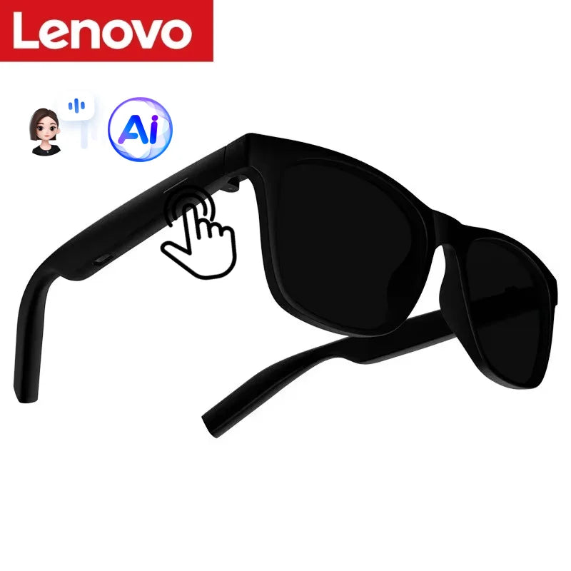 Lenovo New AI Smart Glasses Remote Control Touch Photo Camera Recording Translator Voice Assistant Music Bluetooth Sunglasses