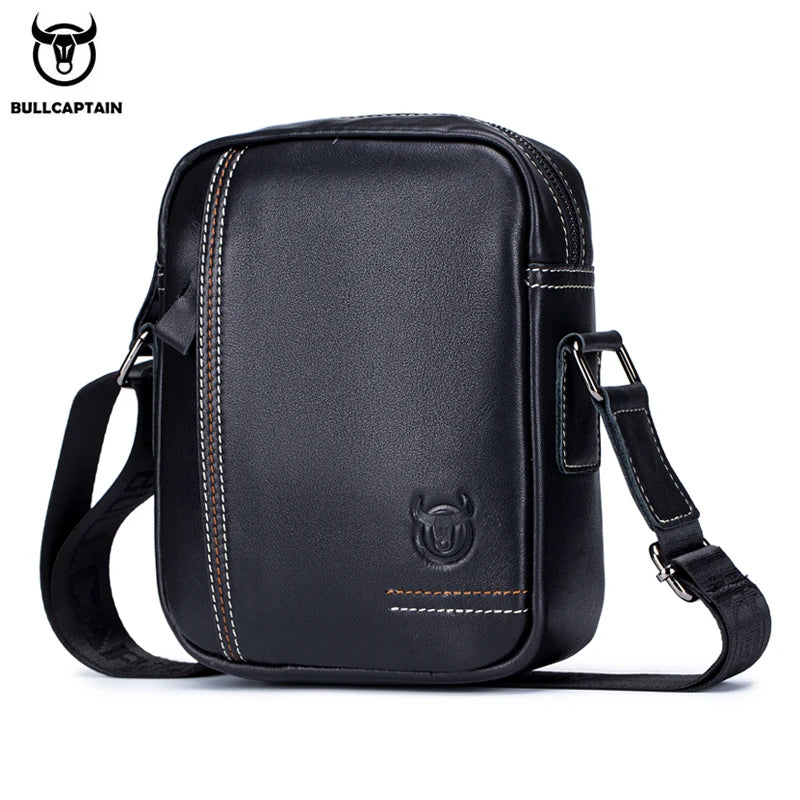 BULLCAPTAIN Famous Brand Genuine Leather Men Bag Casual Business Messenger Men's Bag Male Crossbody Shoulder Bag iPad Travel Bag