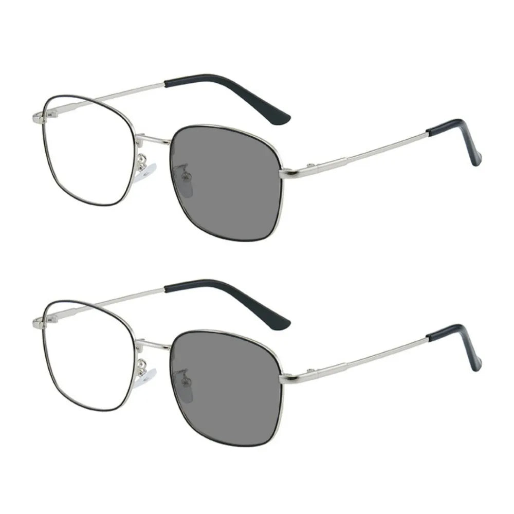 2PCS Multifunctional 2 in 1 Photochromic Glasses for Women Anti Blue Light Anti Radiation PC Frame Eyeglasses Unisex Glasses