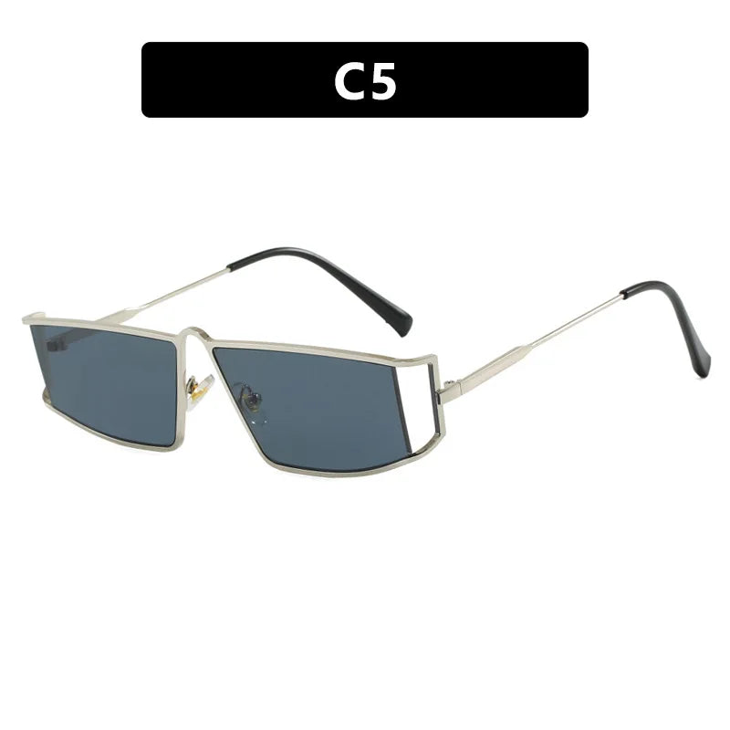 JNPCXI New Vintage Hollow Sunglasses Women Luxury Metal Frame Sun Glasses Rectangle Driving Eyeglasses Eyewear Men