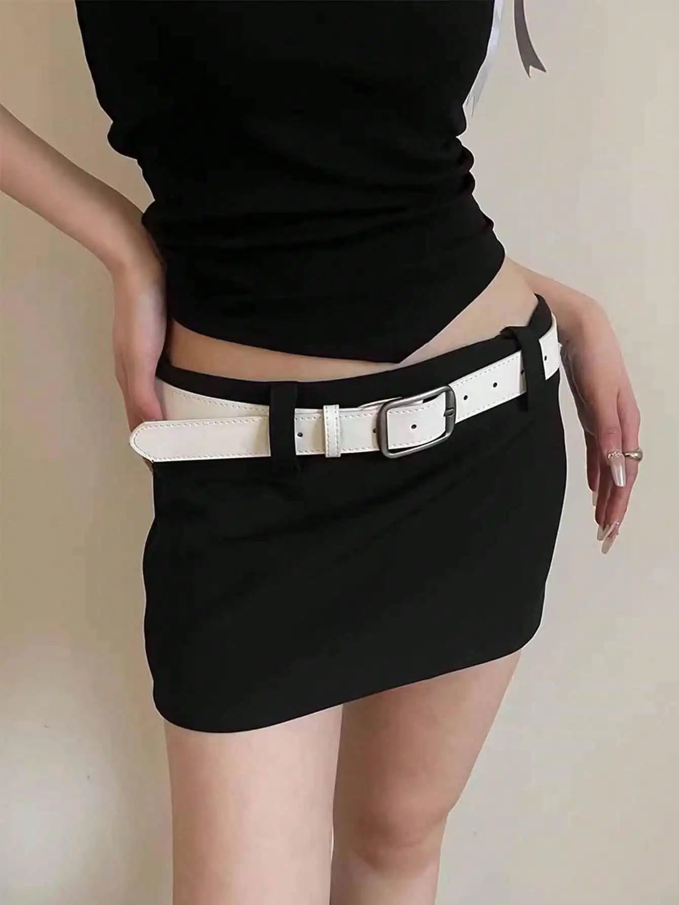 Belt Women's 2024 New Summer Decorative Jeans Student Coffee Versatile Wide Belt Design Feel Belt Black