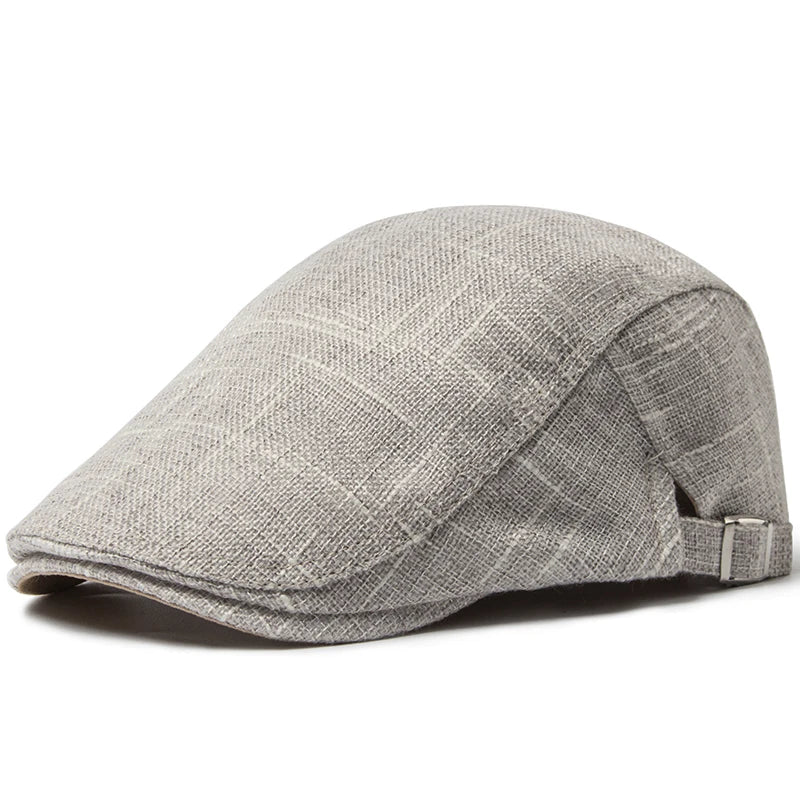 CNTANG 2024 New Men Beret Women Classic Vintage Linen Berets Summer Sun Visor Casual Duckbill Hats Newsboy Cap Unisex Adjustable