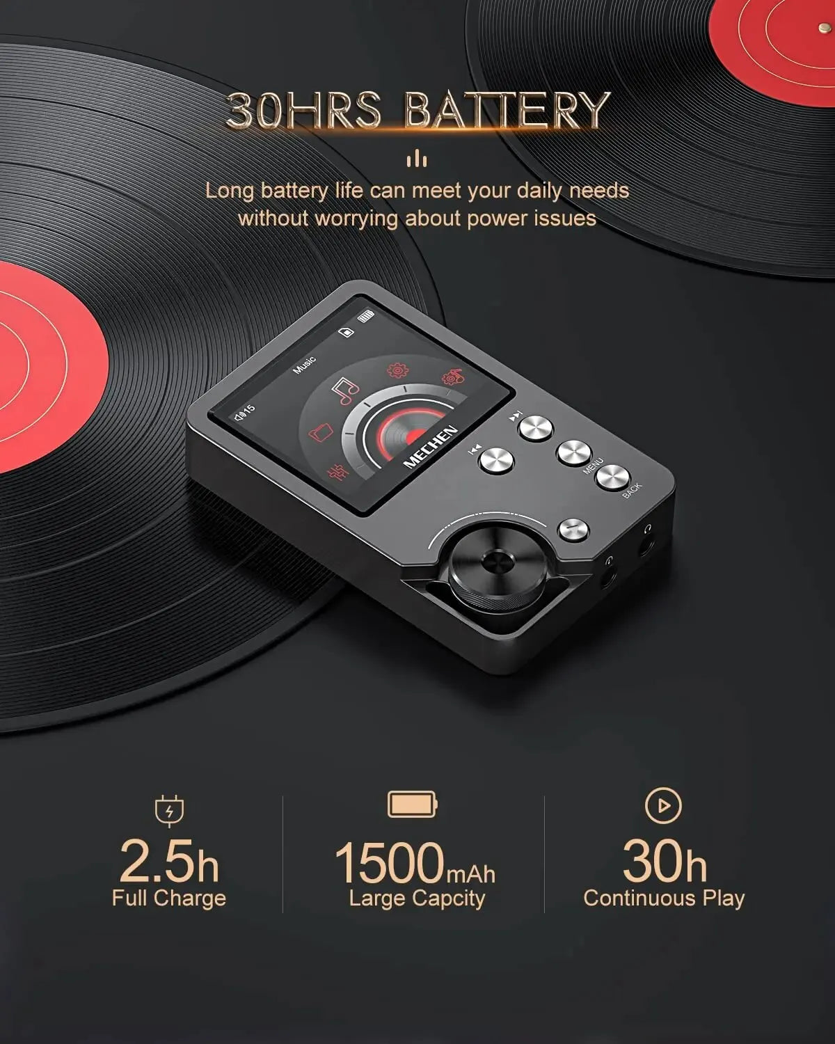 High Quality Lossless MP3 Player/MECHEN-M30/HiFi/64GB Memory Card, Up to 256GB