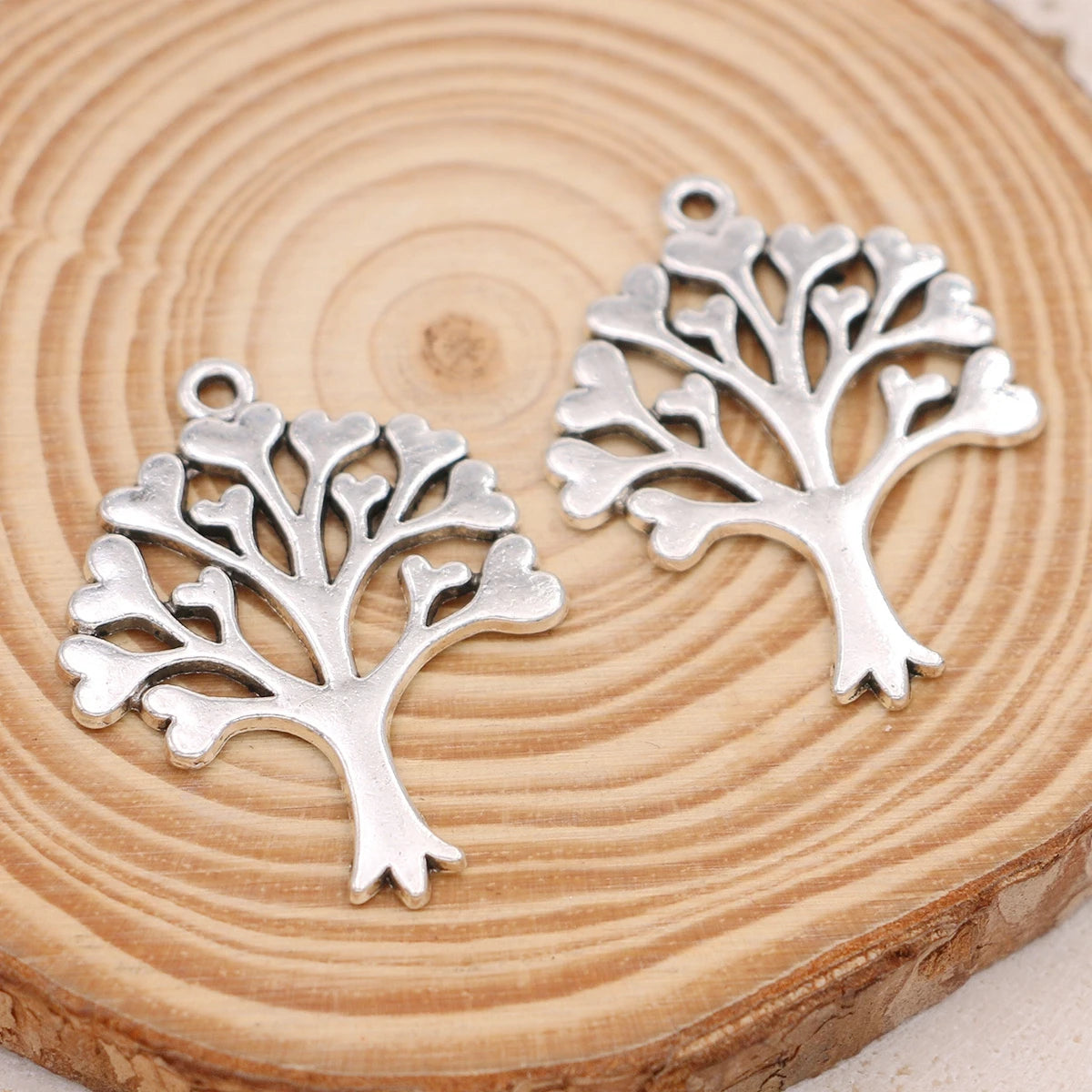 10Pcs Silver Plated Tree of Life Charm Pendant for Jewelry Making Earrings Necklace DIY