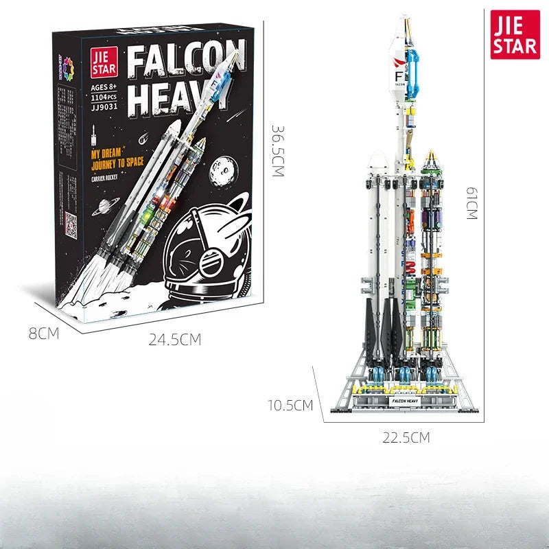 Building blocks rocket model science education assembly DIY heavy rocket JJ9030