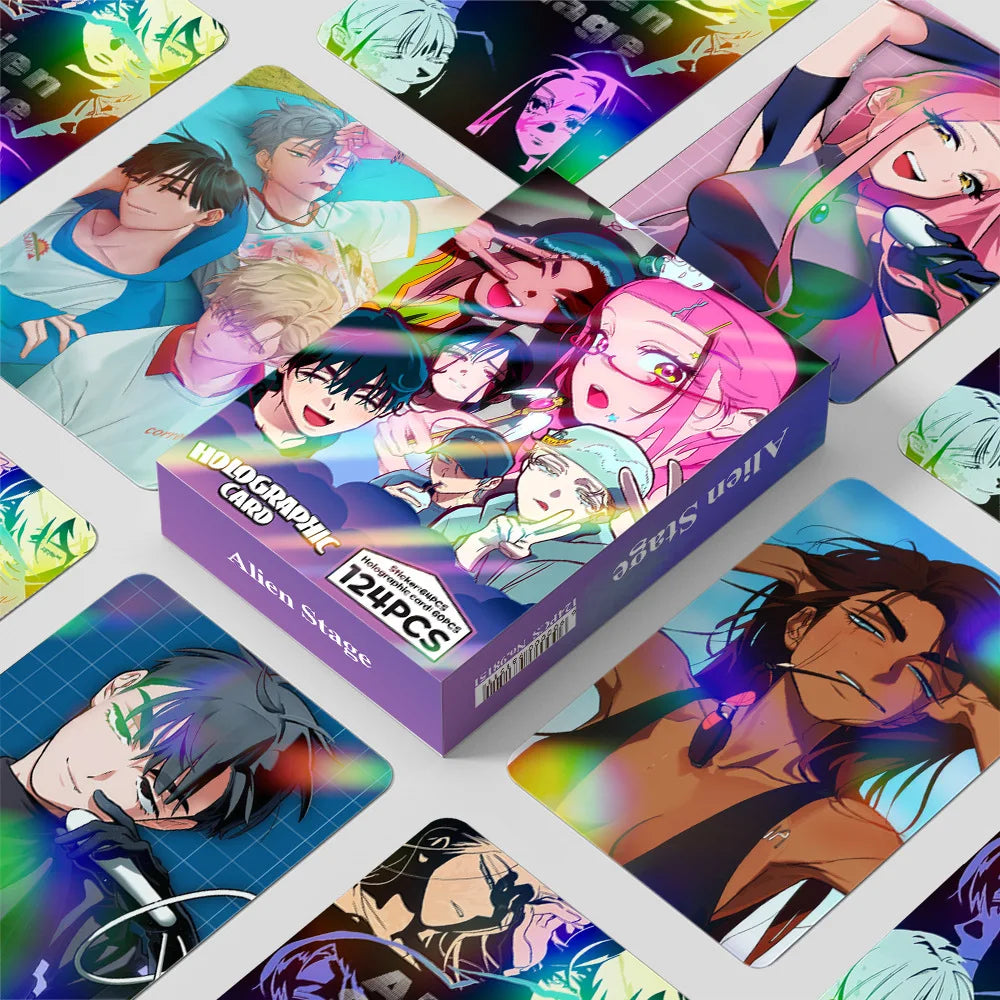 124PCS Korean Manga Alien Stage Photo Cards Set - Luka Hyuna Ivan Collectible LOMO Card With Bonus Stickers