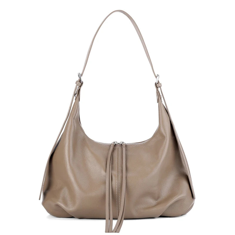 New Spring Ladies Large Capacity Genuine Cowhide Leather Underarm Bags Women's fashion Luxury Designer Shoulder Crossbody Bag