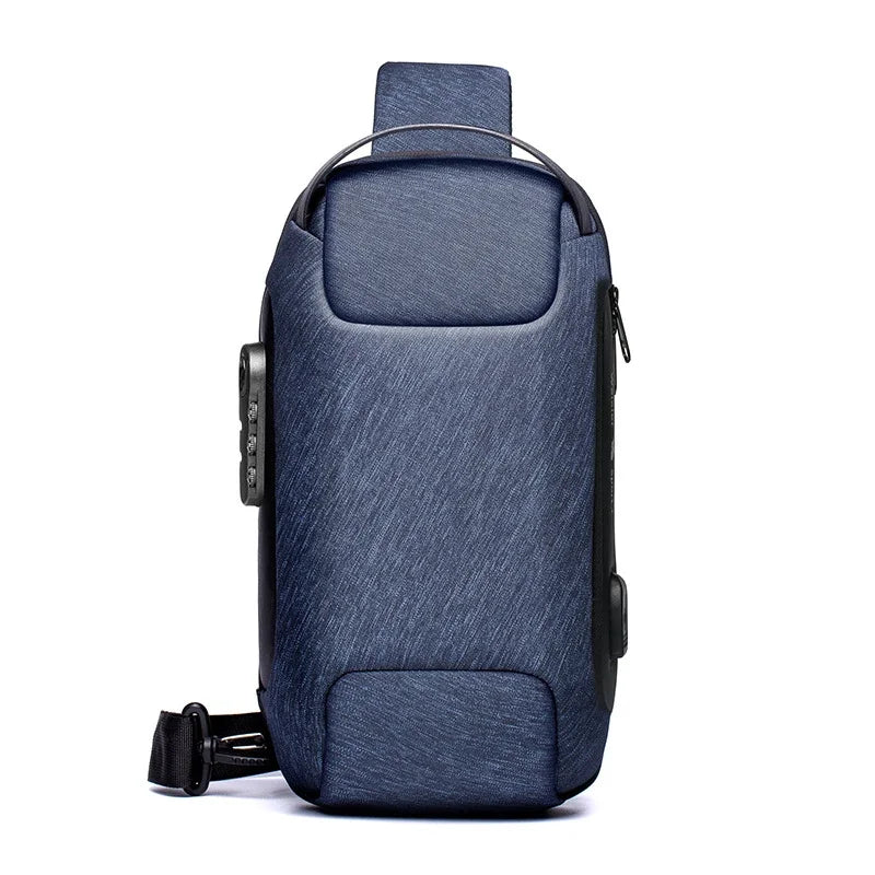 WEIXIER Shoulder Waterproof USB Men Cross bag Anti-Theft Travel Sling Chest Bag