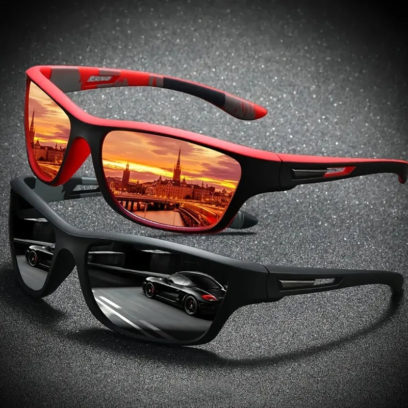 2 Pieces of Men's Square Fashionable Glasses with Comfortable PC Frame Casual Decoration Daily Fashionable Glasses