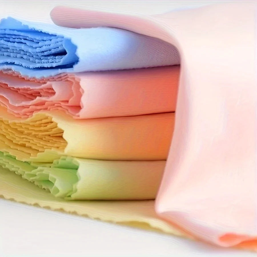 10pcs Thick & Soft Microfiber Cleaning Cloths for Glasses, Camera Lens & Smartphone Screens - Unscented, Random Colors