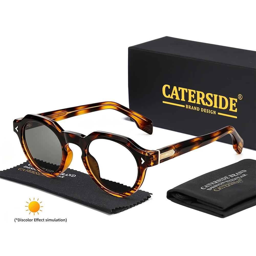 CATERSIDE Fashion Men's and Women's Sunglasses with Anti Blue Light and Photochromic Function Color Changing Lenses Sunglasses