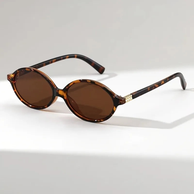 1 pair of women's fashionable glasses, retro oval frame with branch decoration, unisex daily commuting glasses