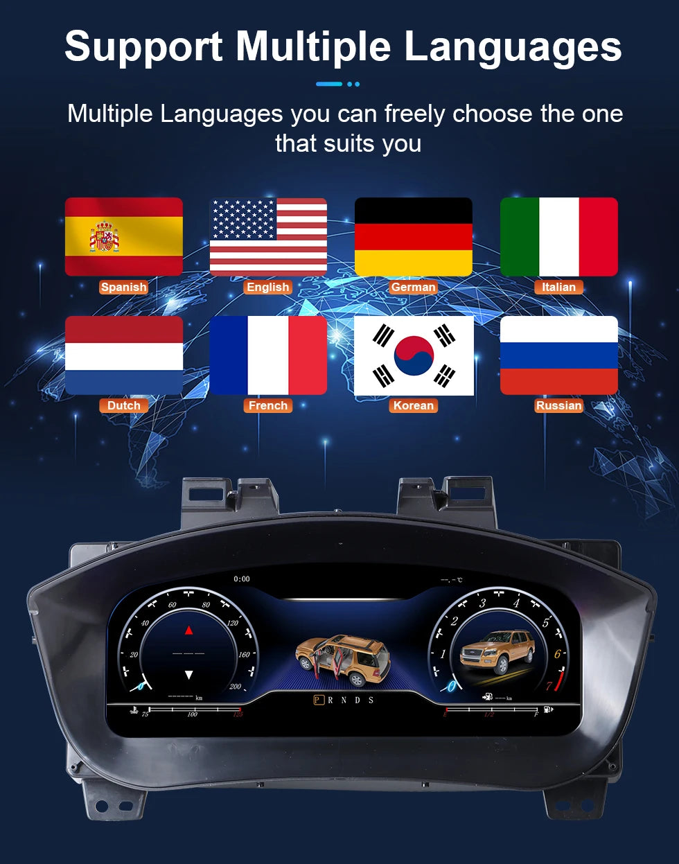 Digital instrument cluster For Ford Explorer 2017-2018 Virtual cockpit instrument cluster, counter, speedometer Carplay support