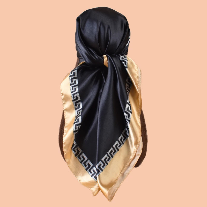 1PC Women's Summer Beach Accessory Fashion Satin Square Scarf 90*90inch Multi-use Headscarf Party Use Versatile Hair Towel