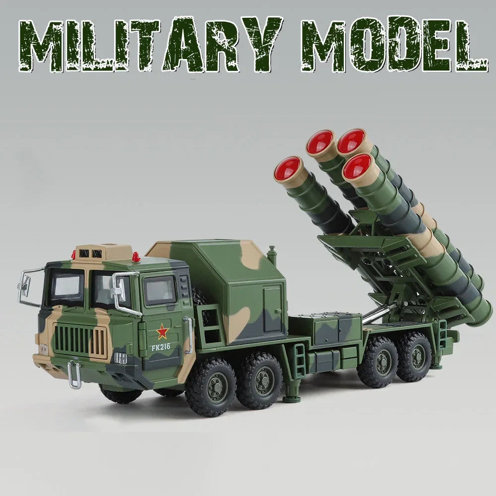 1:40 HQ-9 Anti-aircraft Missiles T99A Alloy Model Car Toys Diecast Military Vehice Doors Opened Rubber Tire Children's Toy Gift