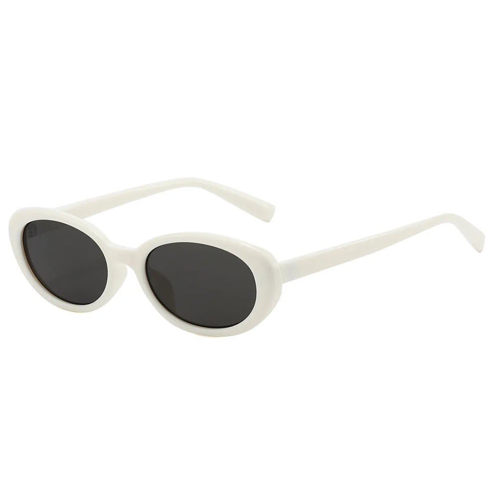JNPCXI Fashion Small Oval Women Luxury Sunglasses Retro Rivets Men Leopard Tea Shades UV400 Punk Sun Glasses