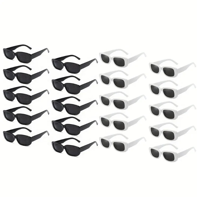 20 pairs of retro 90s glasses set retro black rectangular glasses women's party supplies wedding birthday and dance exclusive