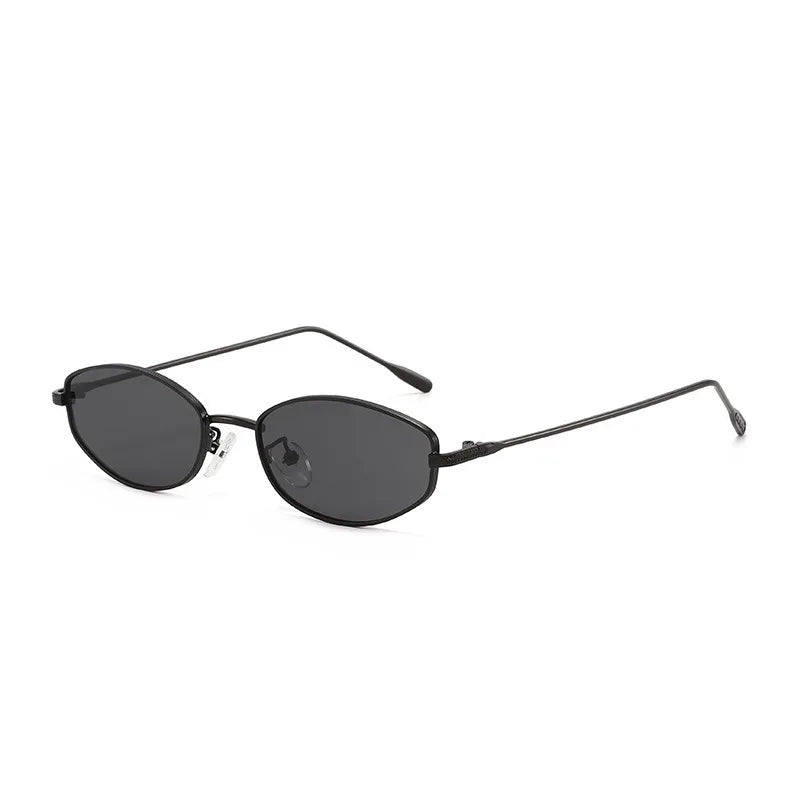 JNPCXI Fashion Small Cat Eye Metal Sunglasses Men Women Outdoor Sun Glasses Vintage Triangle Irregular Design Punk Eyeglasses