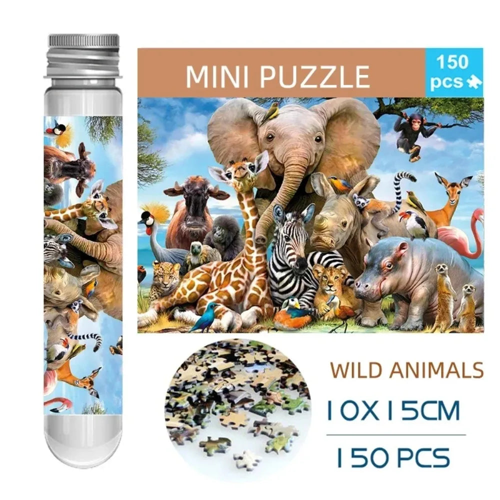 MaxRenard Jigsaw Puzzle Mini Pieces 150pcs Test Tube Educational Family Game Portable Leisure Toy
