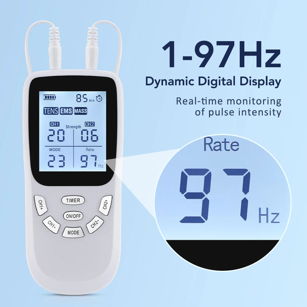 36-Mode Pulse Machine Full Body Back Massager 20-level Muscle Electrostimulator Relaxation