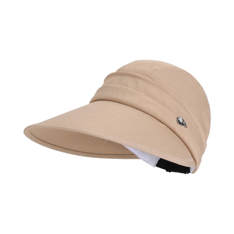 6176-New summer wide-brimmed sun-protective hat withdetachablebrimforeasyremoval. Convenient pop-up hat suitable for outdoor act