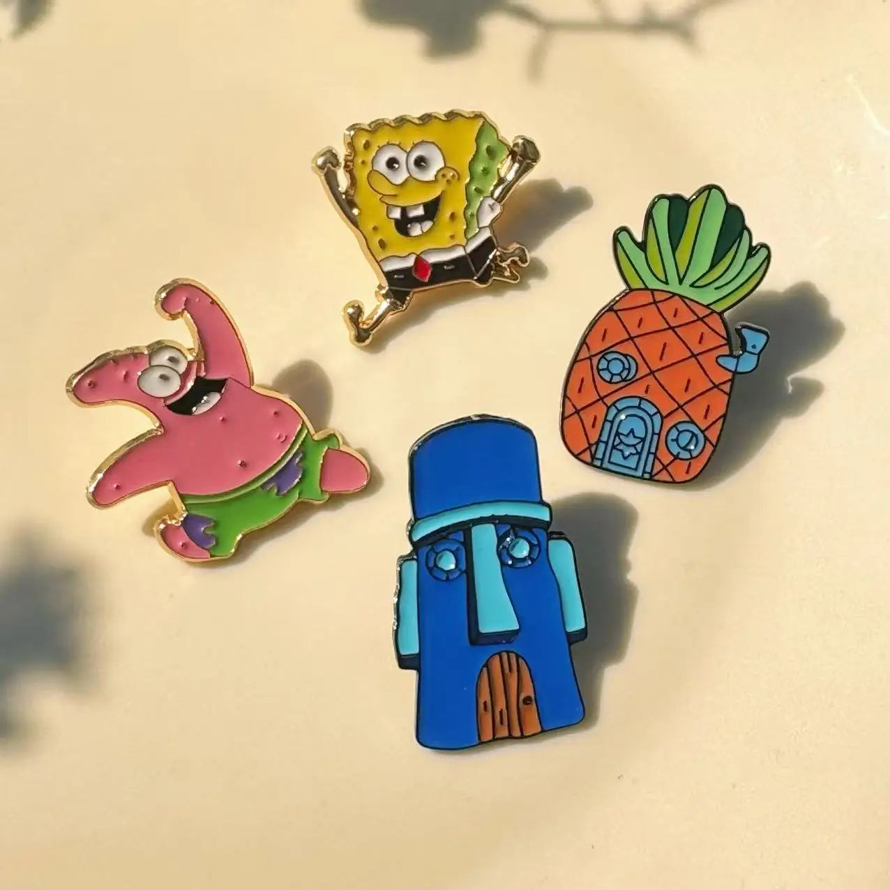 4pcs Cartoon Anime Enamel Pins Set Funny Animation Good Friend Metal Brooch Badges Jewellery Accessories for Gifts