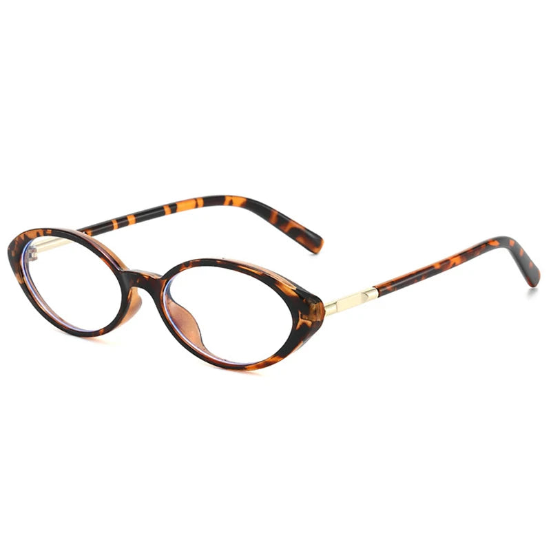 JNPCXI Fashion Small Cat Eye Women Sunglasses Shades Clear Lens Frame Men Punk Leopard Green Oval Sun Glasses UV400