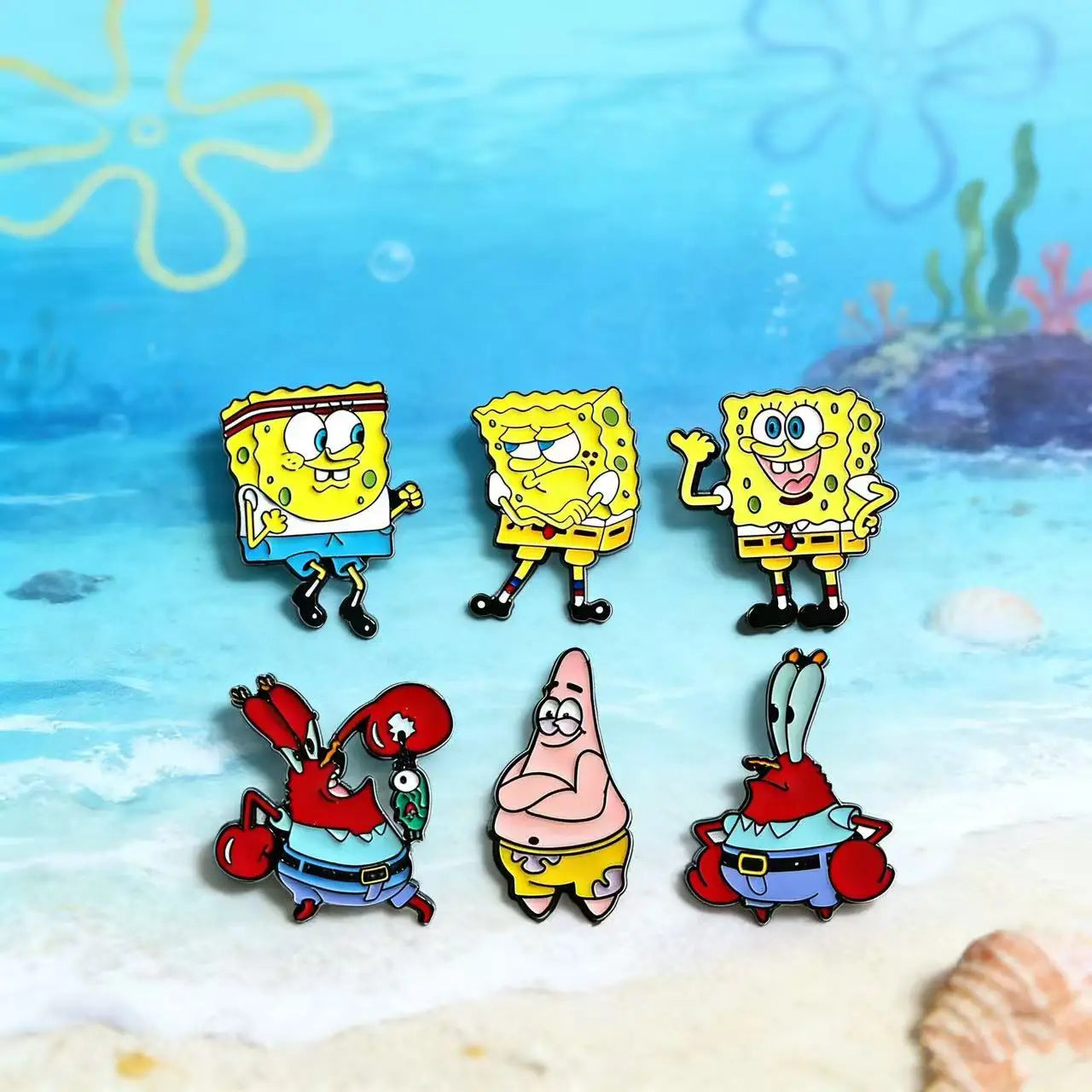 6 PCS Cute Character Enamel Pins – Funny Cartoon Brooches for Backpack Decor, Birthday Gifts for Kids & Anime Lovers