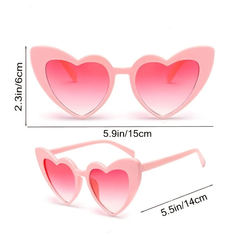 12 Piece Set of Pink Heart-shaped Glasses Suitable for Women Retro Retro Glasses with Heart-shaped Design Perfect for Parties
