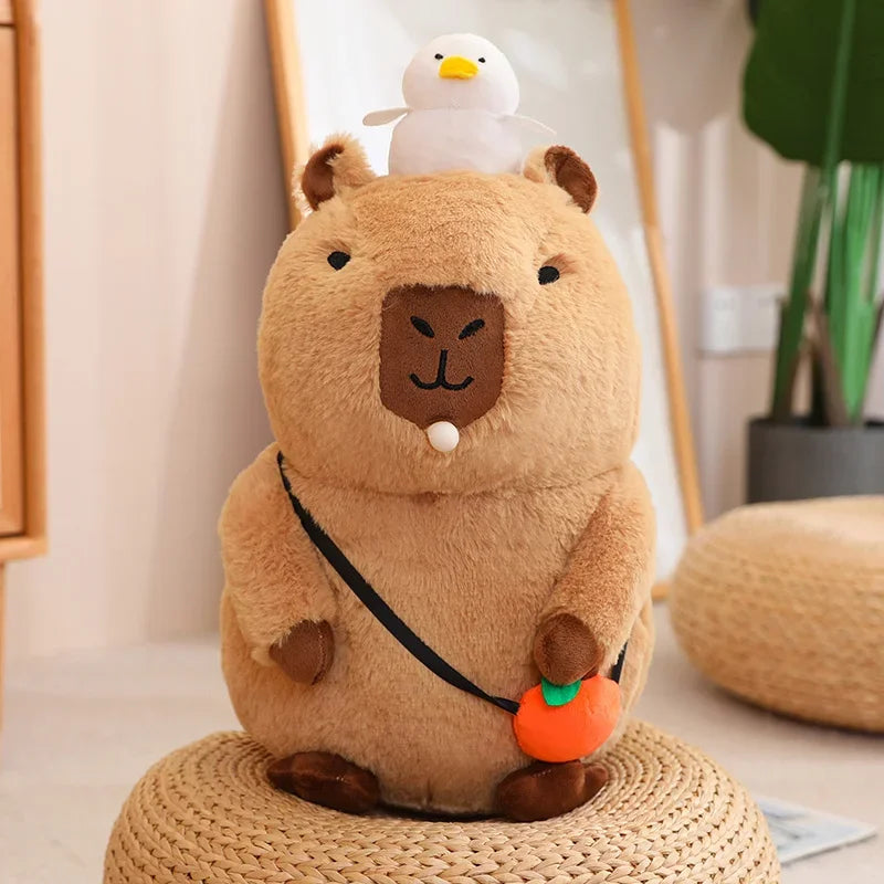 Vocal and Spit Bubbles Cute Sitting And Lieing capybara Plush Toys Cartoon Doll Soft Stuffed Children's Gift Home Decoration