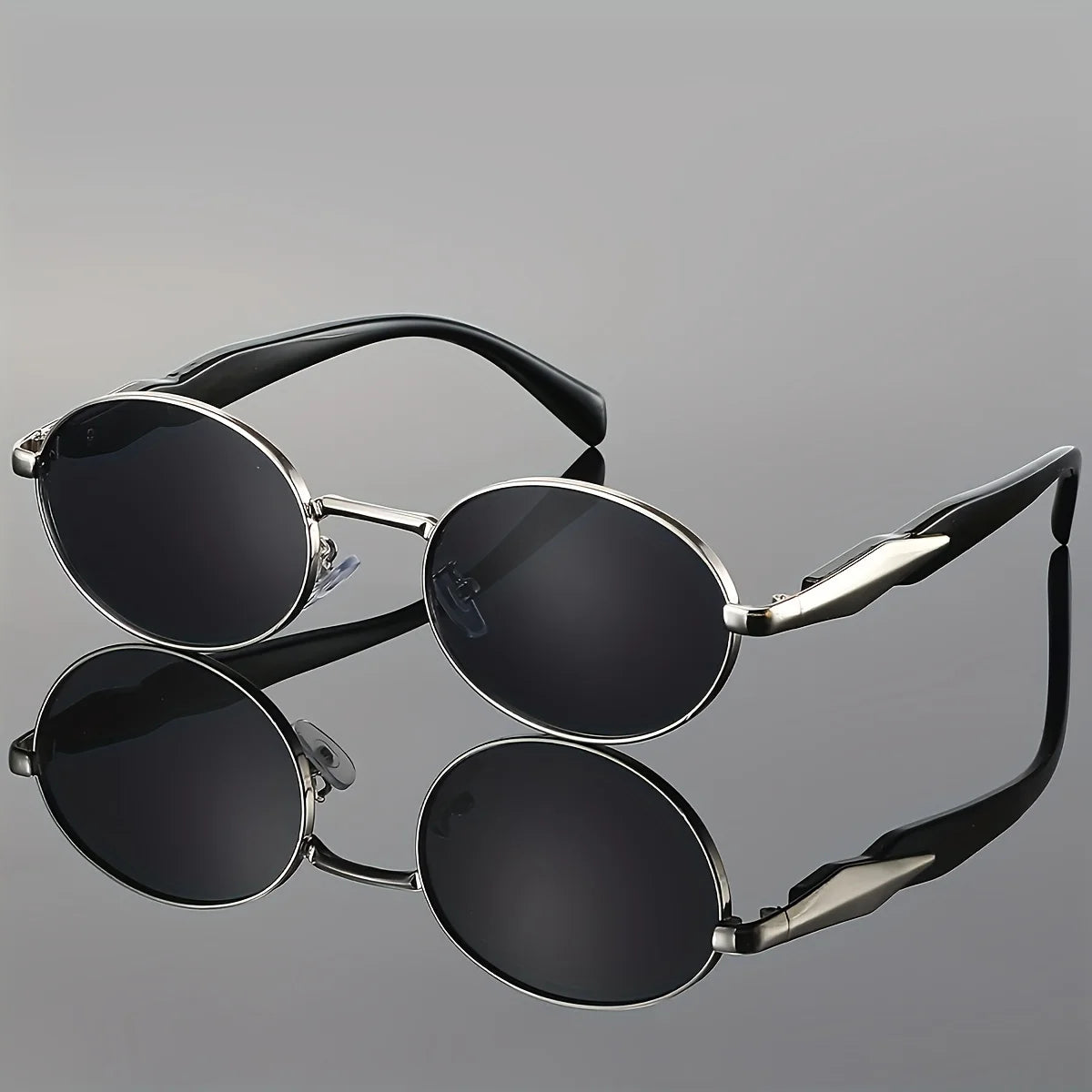 Vintage Sunglasses for Women, UV400 Metal Oval Frame Retro Shades