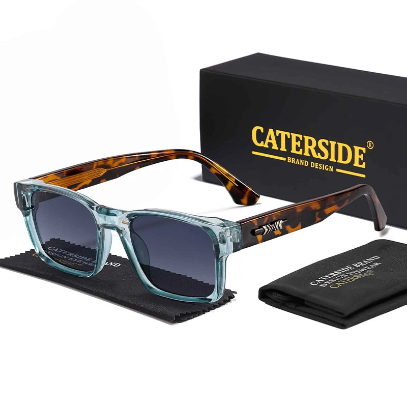 CATERSIDE Fashion Men's Square Sunglasses Brand Design Core Insert Leg Sun Glasses Women's Outdoor Travel Party Glasses