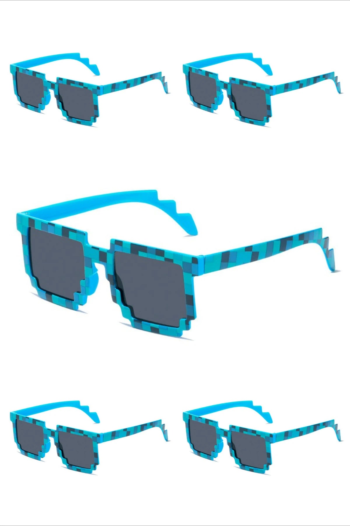 5PCS New Mosaic Glasses Fashion Trend My World Personalized Pixel Sunglasses