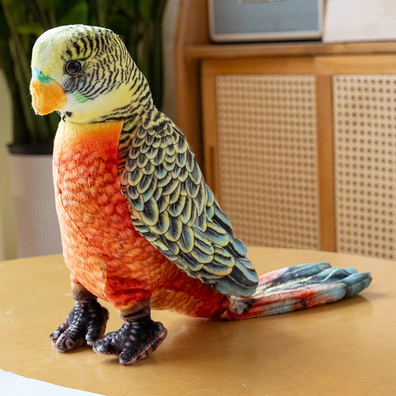 23cm Cute Lifelike Parrot Printed Animals Delicate Toy Pet Bird Bright Colour Plush Doll Zoo Souvenir Party Photo Props