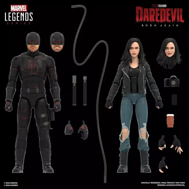 【Pre Sale】Original Hasbro Marvel Legends Series Jessica and Daredevil Anime Figure Toys Model Ornaments