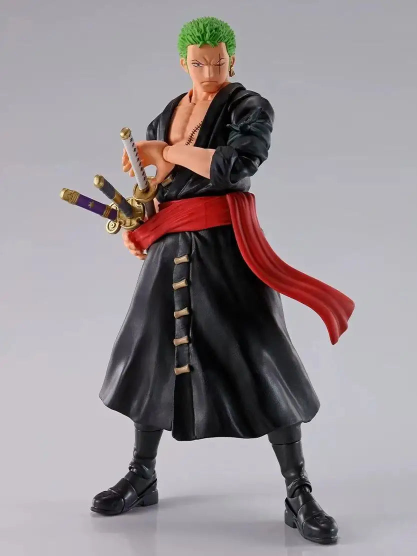 【IN STOCK】Original Bandai S.H.Figuarts One Piece Roronoa Zoro Wano Country Onigashima 15cm Figure Collectible Model