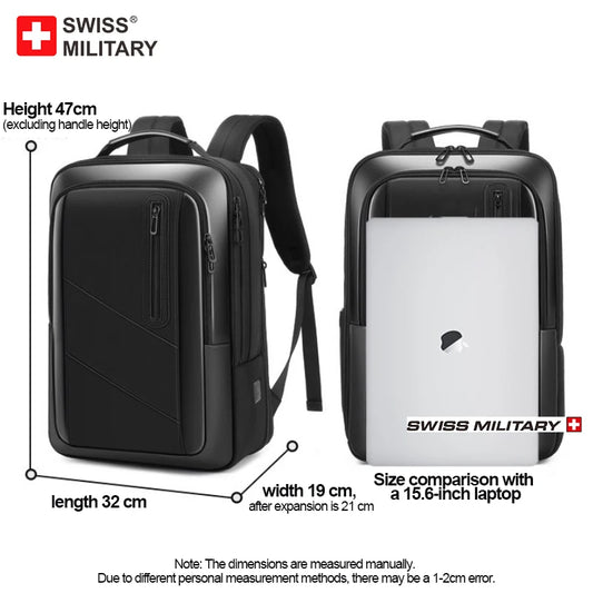 SWISS MILITARY Travel Multifunction Bag USB Charging Waterproof Laptop Backpack