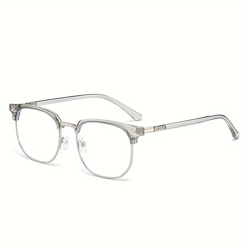 1 Piece of Men's Casual Style Half Framed Glasses PC Lenses Decorative Glasses Black Ideal Gift Choice