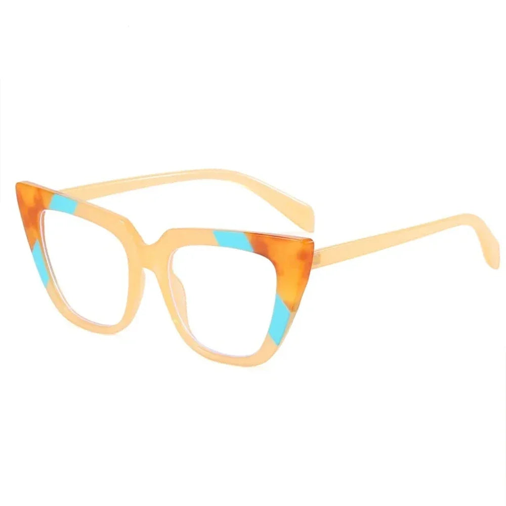 JNPCXI Fashion Cat Eye Anti Blue Light Women Glasses Frame Color Trending Clear Lens Reading Computer Female Eyewear