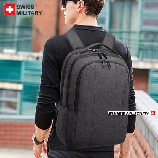 SWISS 15 inches Laptop Backpack Waterproof USB Port Multifunctional Travel Bag