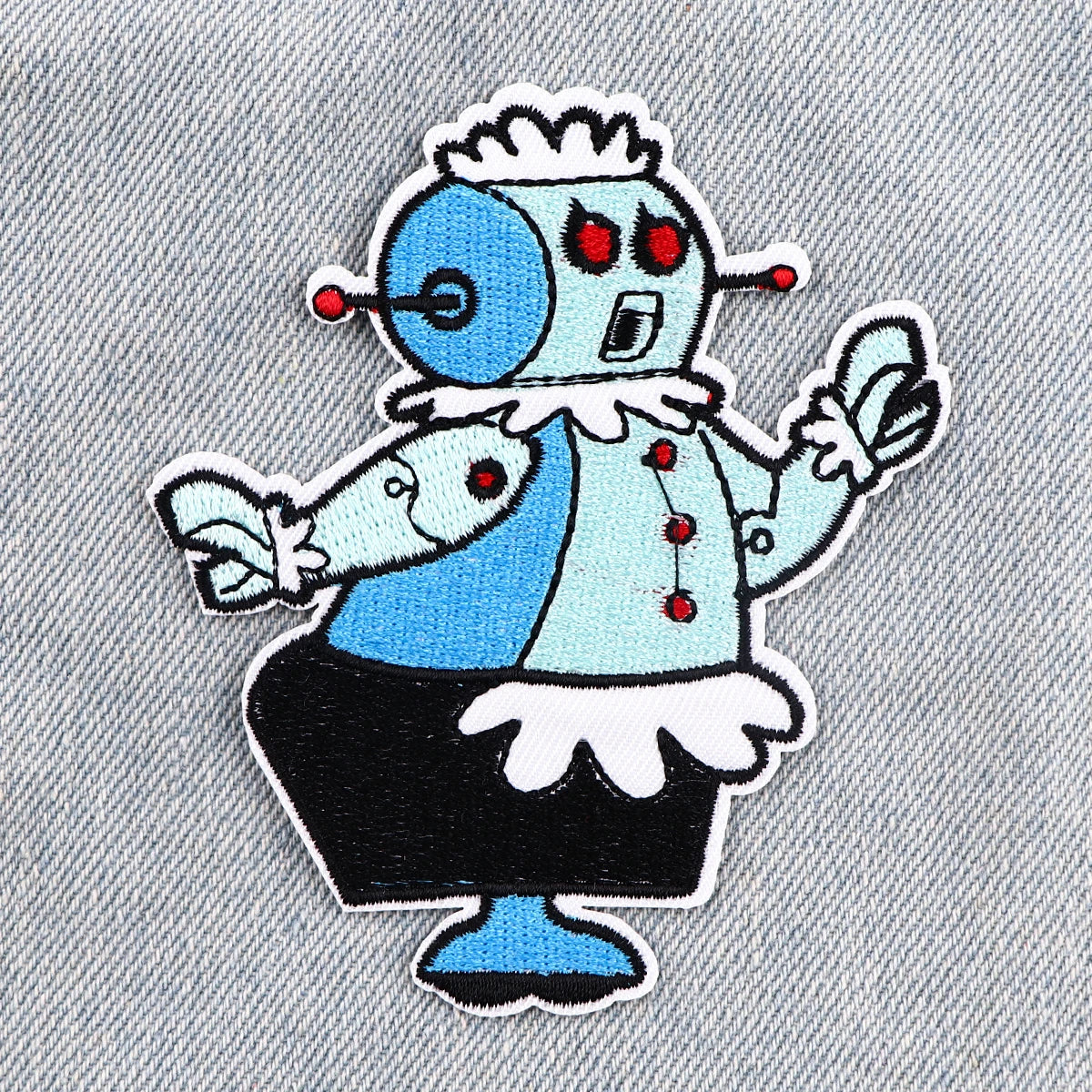 Cartoon Robot Iron On Patch Clothes Patch For Clothing Cute Embroidered Patch Garment Apparel Accessories Sewing Stickers