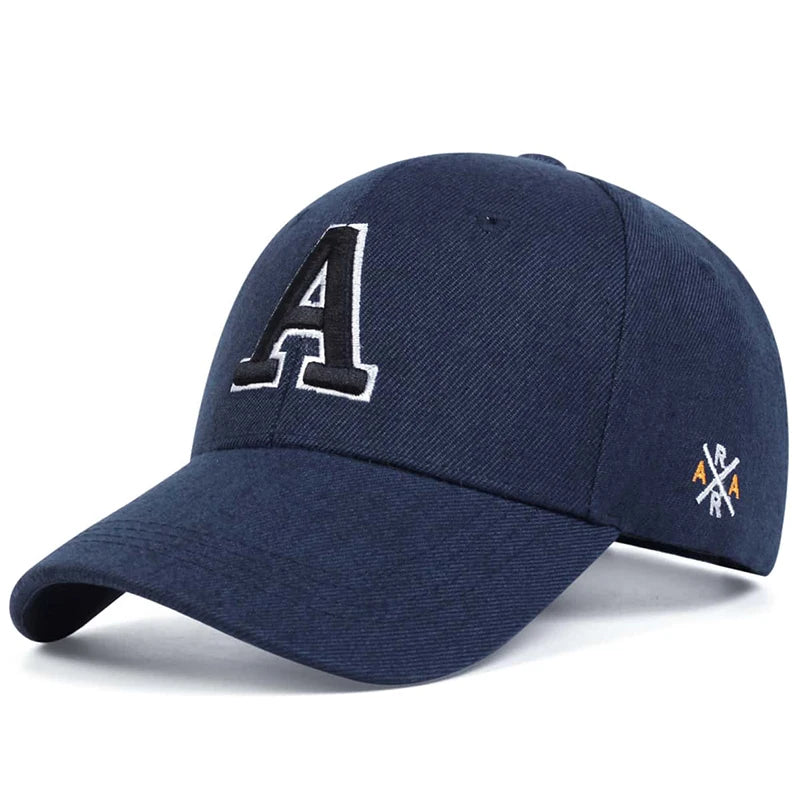 Unisex A Letter Side Embroidery Baseball Caps Season Outdoor Adjustable Hats