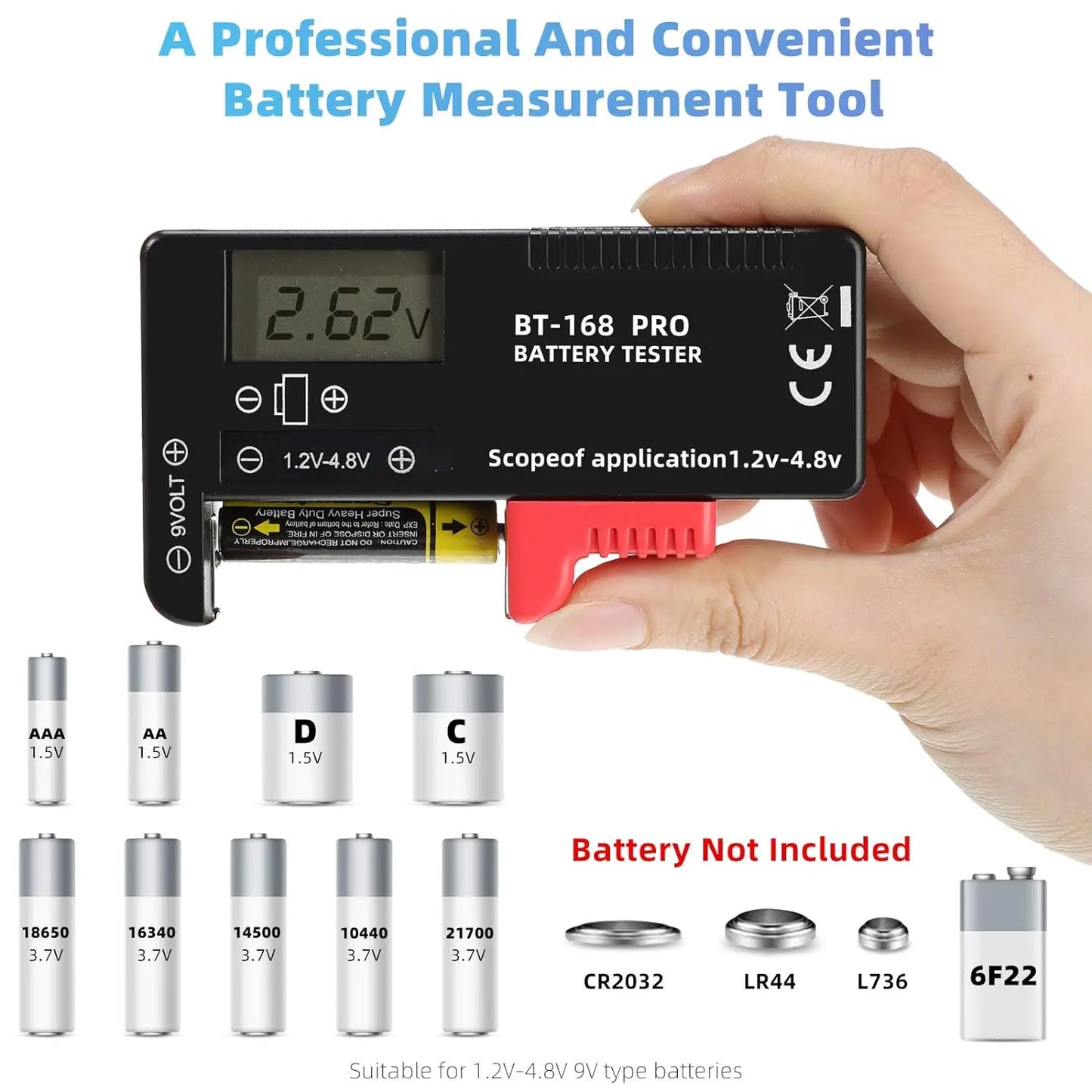 BT-168 PRO Digital Lithium Battery Capacity Tester Checkered load analyzer Display Check AAA AA Button Cell Universal test