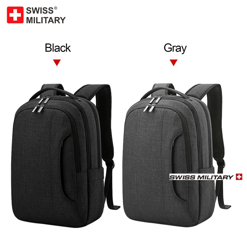 SWISS 15 inches Laptop Backpack Waterproof USB Port Multifunctional Travel Bag