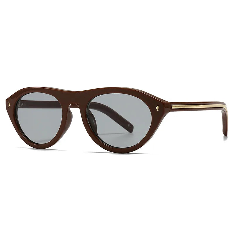 JNPCXI New Cat Eye Candy Color Designer Sunglasses Women Fashion Ins Oval Sun Glasses Rivets Y2K Shades