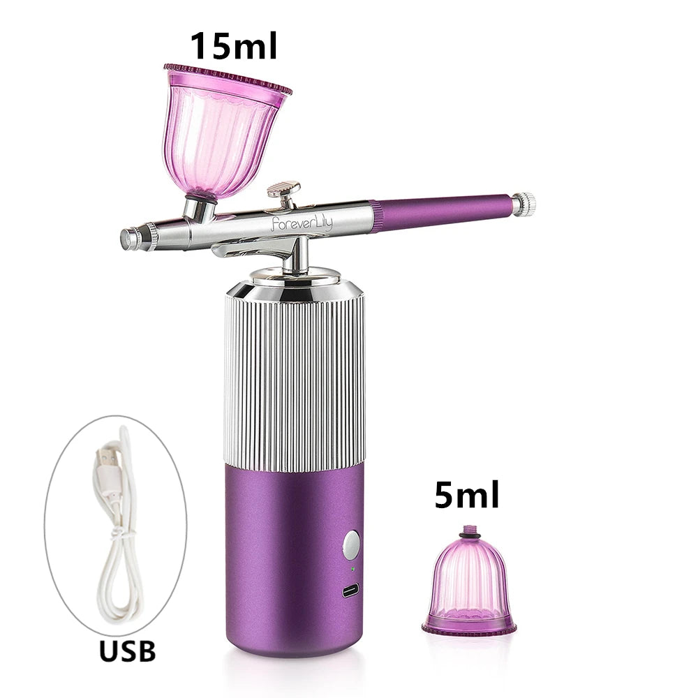 Mini Airbrush Kit For Facial Skin Care Nails Airbrush Makeup Hair Dye Barber Airbrush Machine Cake Pastry Painting Spray Gun
