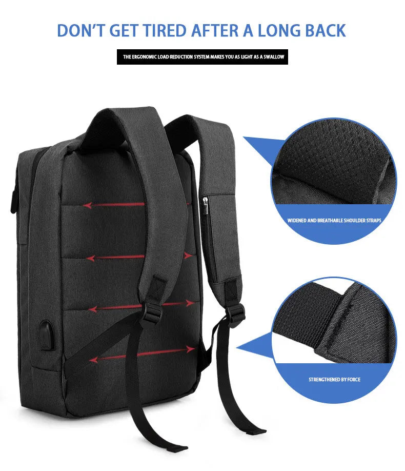 SWISS City Travel Backpack Business Bag School USB Laptop Waterproof Backpack