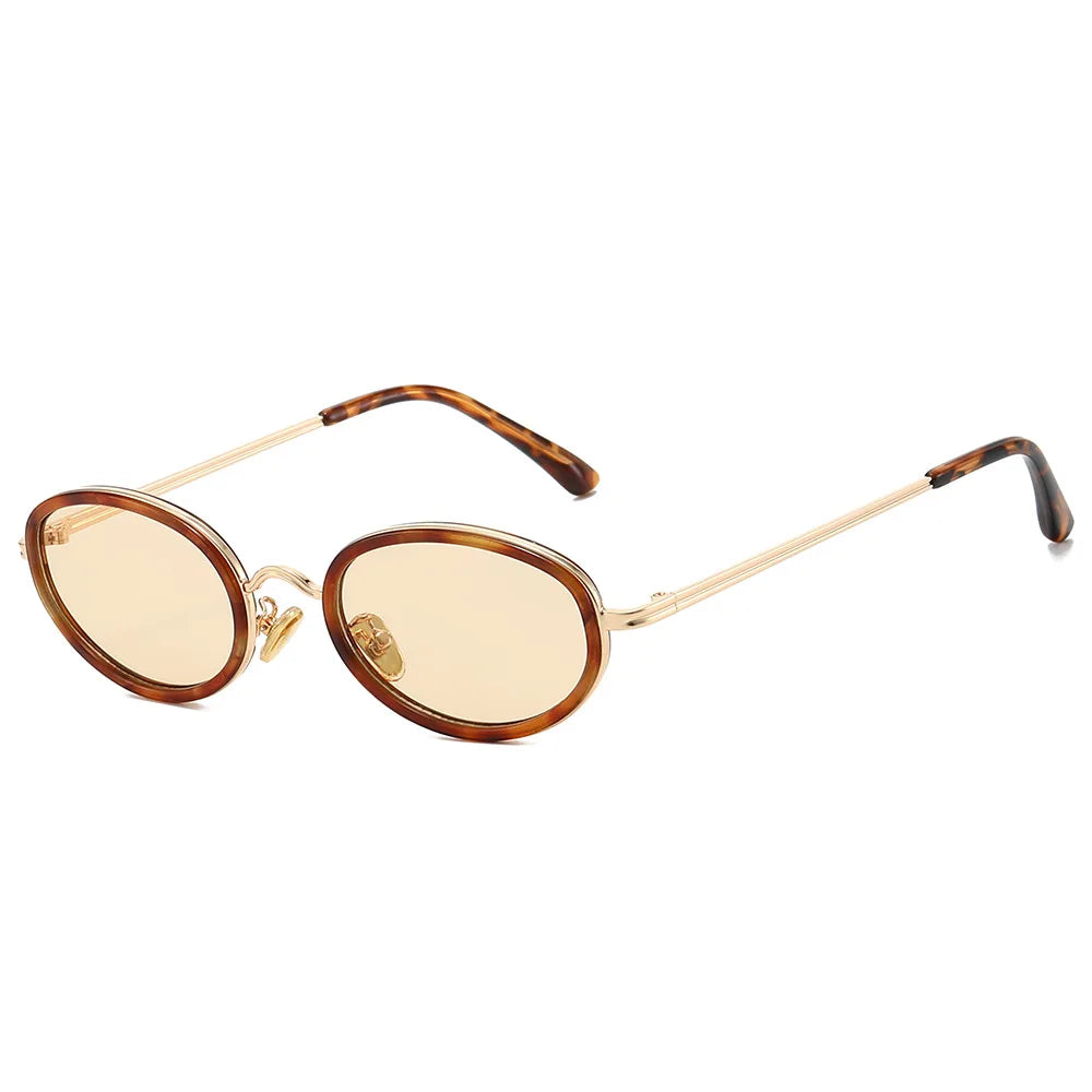 JNPCXI New Small Oval Sunglasses Men Shades UV400 Retro Punk Candy Color Women Luxury Sun Glasses